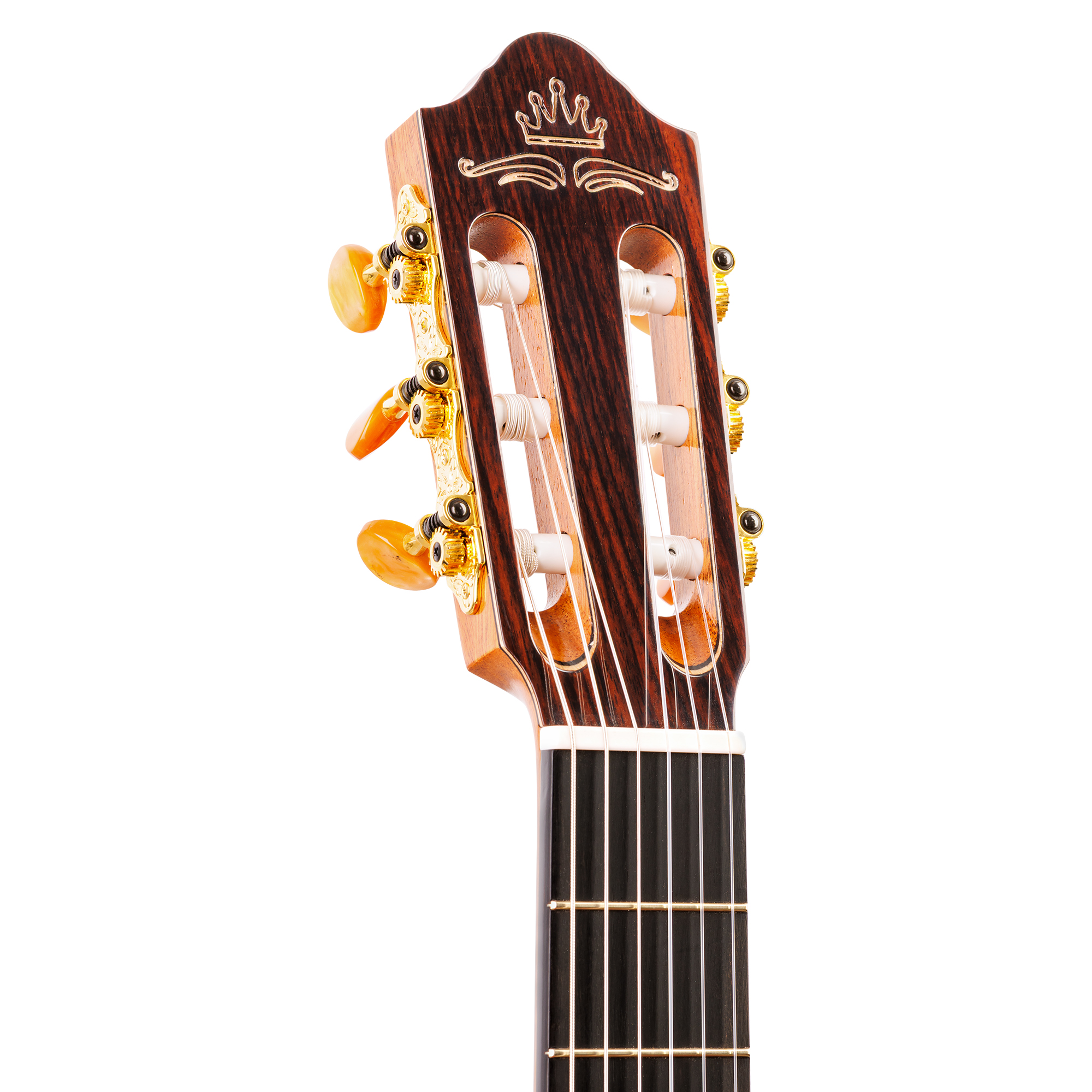 Kremona Gipsy Kings Reyes signature flamenco blanca guitar with rosewood headstock overlay and GK crown inlay