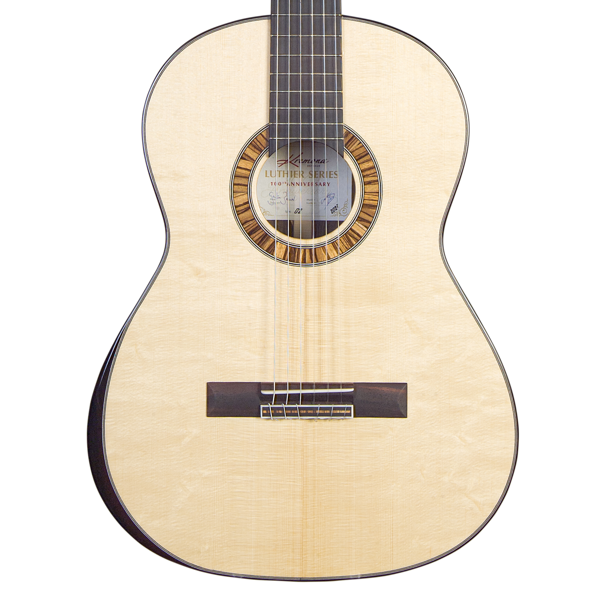 Kremona 100th Year Anniversary Spruce luthier-built classical guitar - hand inlaid zebrano rosette