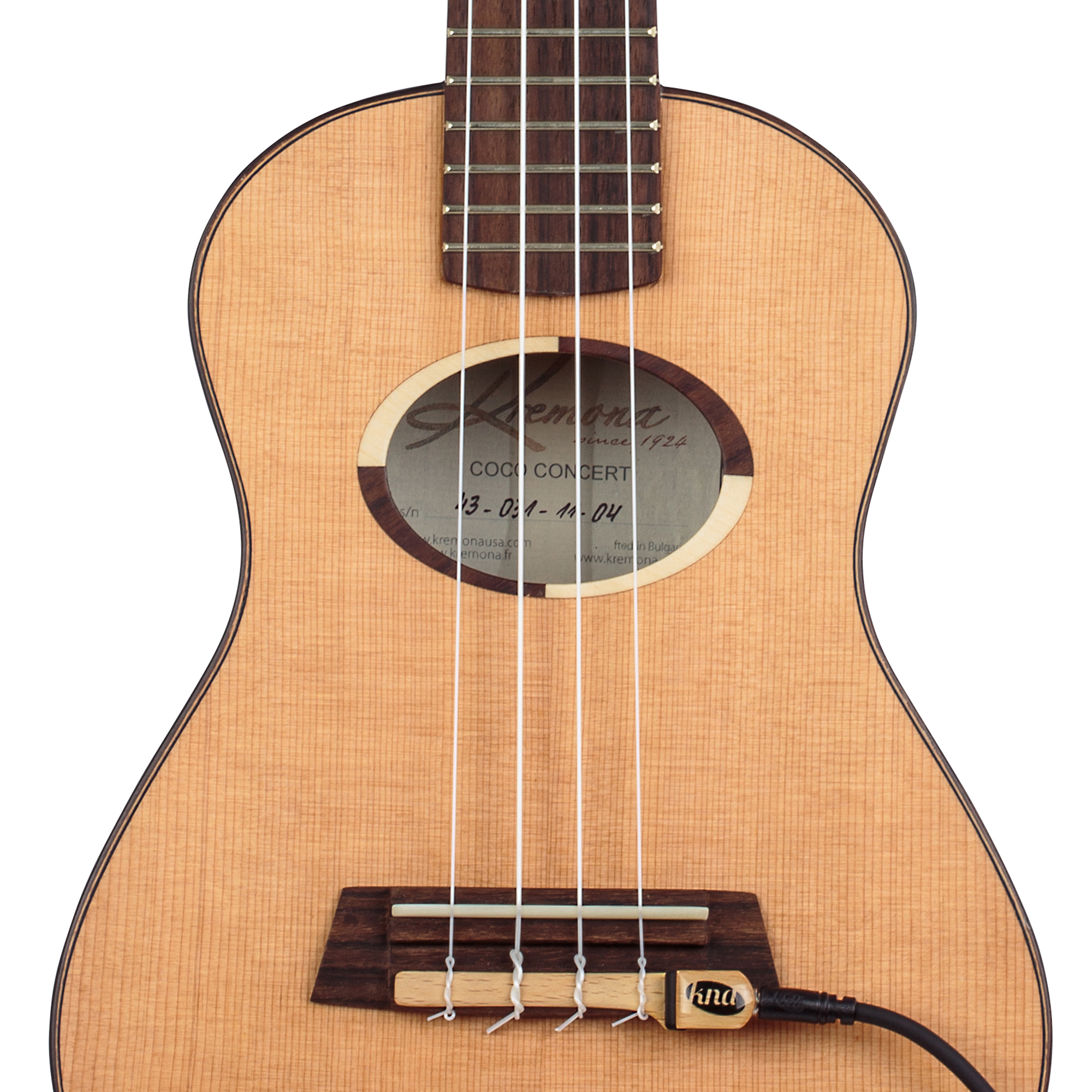 Kremona Coco Concert handcrafted European premium all-solid concert ukulele close up