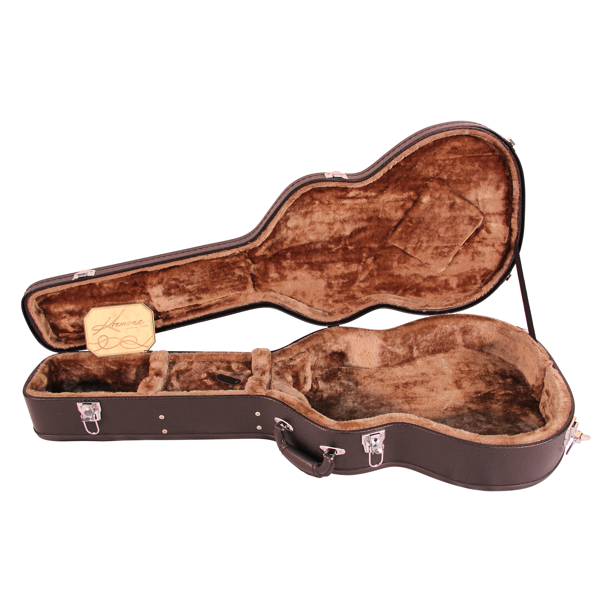 Kremona deluxe hardshell case with plush interior for Fiesta F65CW-SB cutaway stage nylon guitar