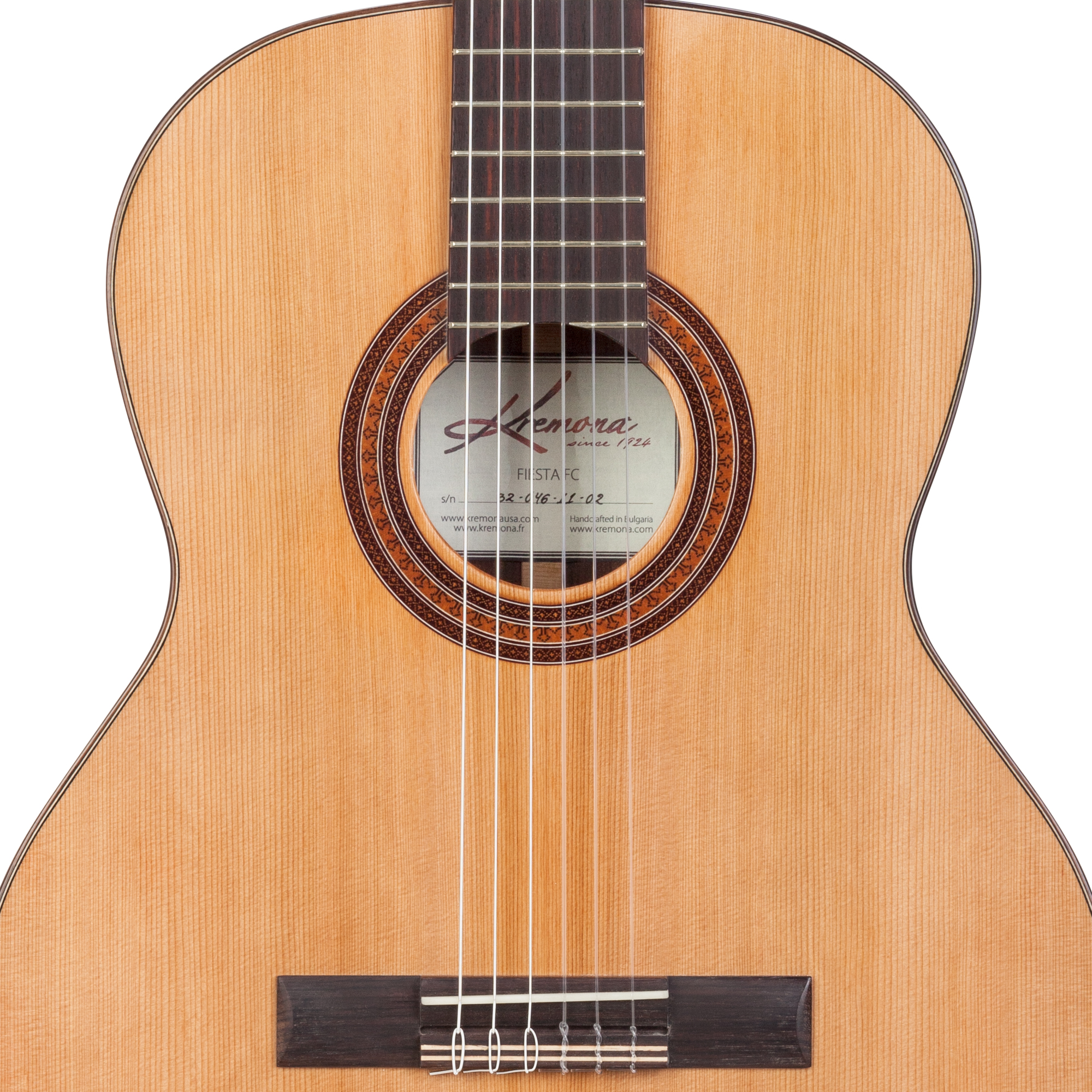 Kremona Fiesta FC handcrafted concert classic guitar - hand-inlaid wood rosette