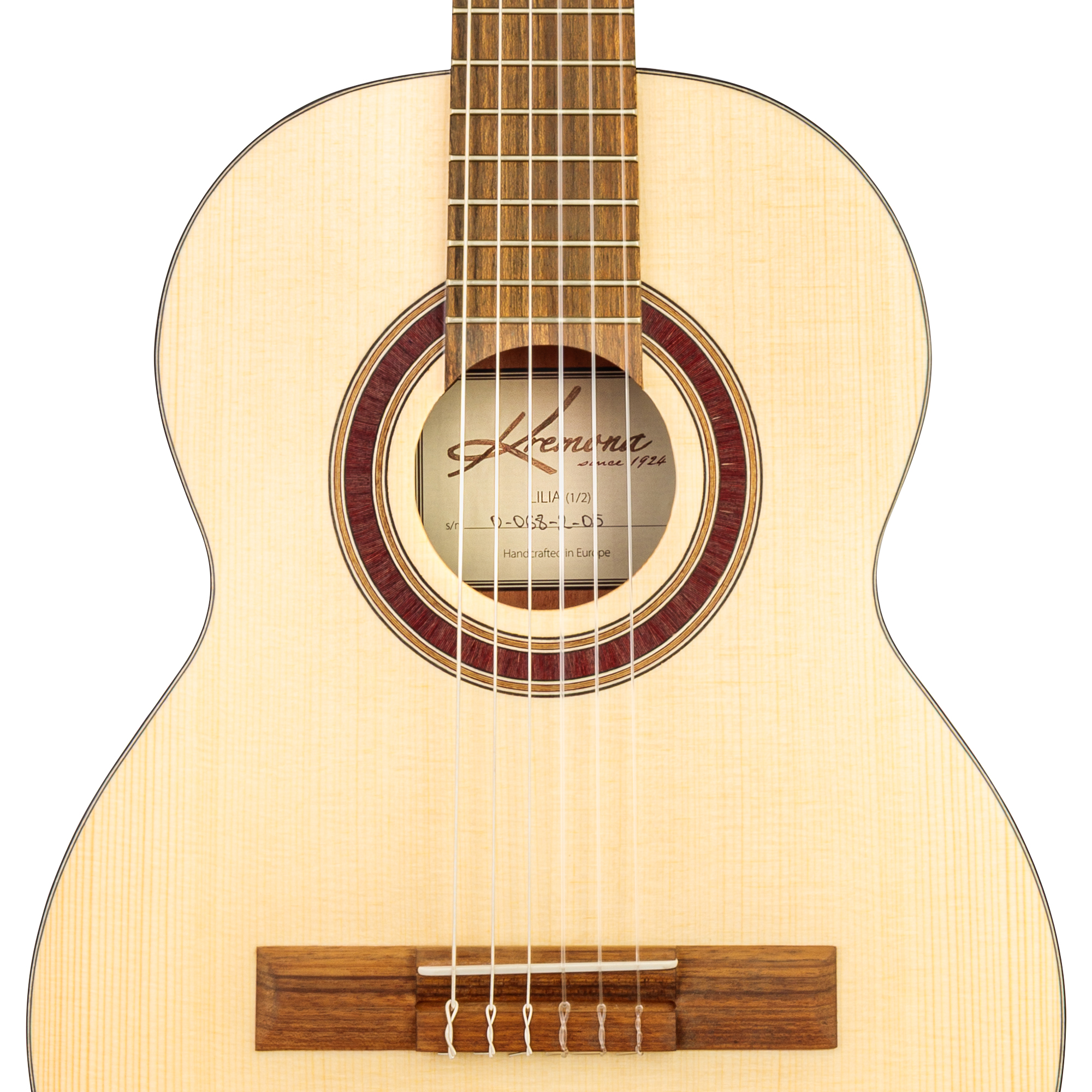 Kremona Lilia handcrafted European fractional 1/2 classical guitar close up