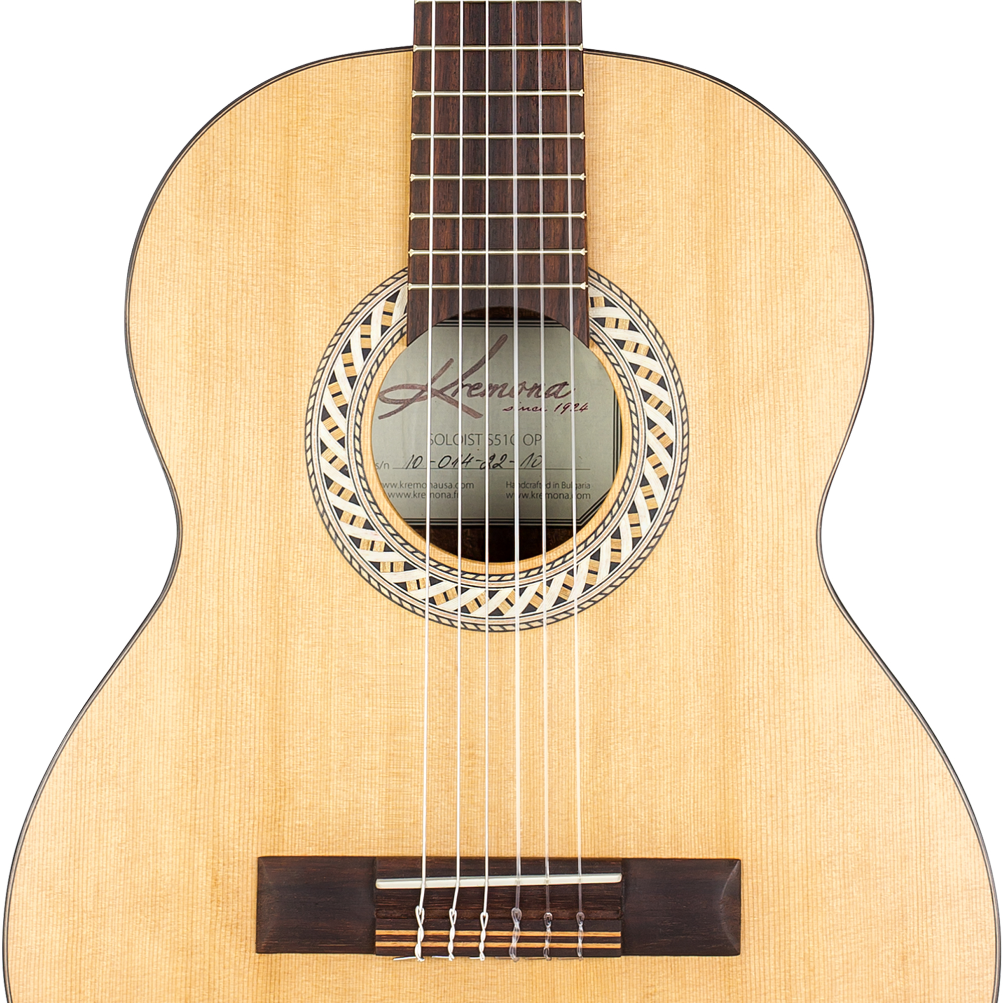 Kremona S48C handcrafted fractional 1/4 classical guitar with wood rosette and solid cedar top