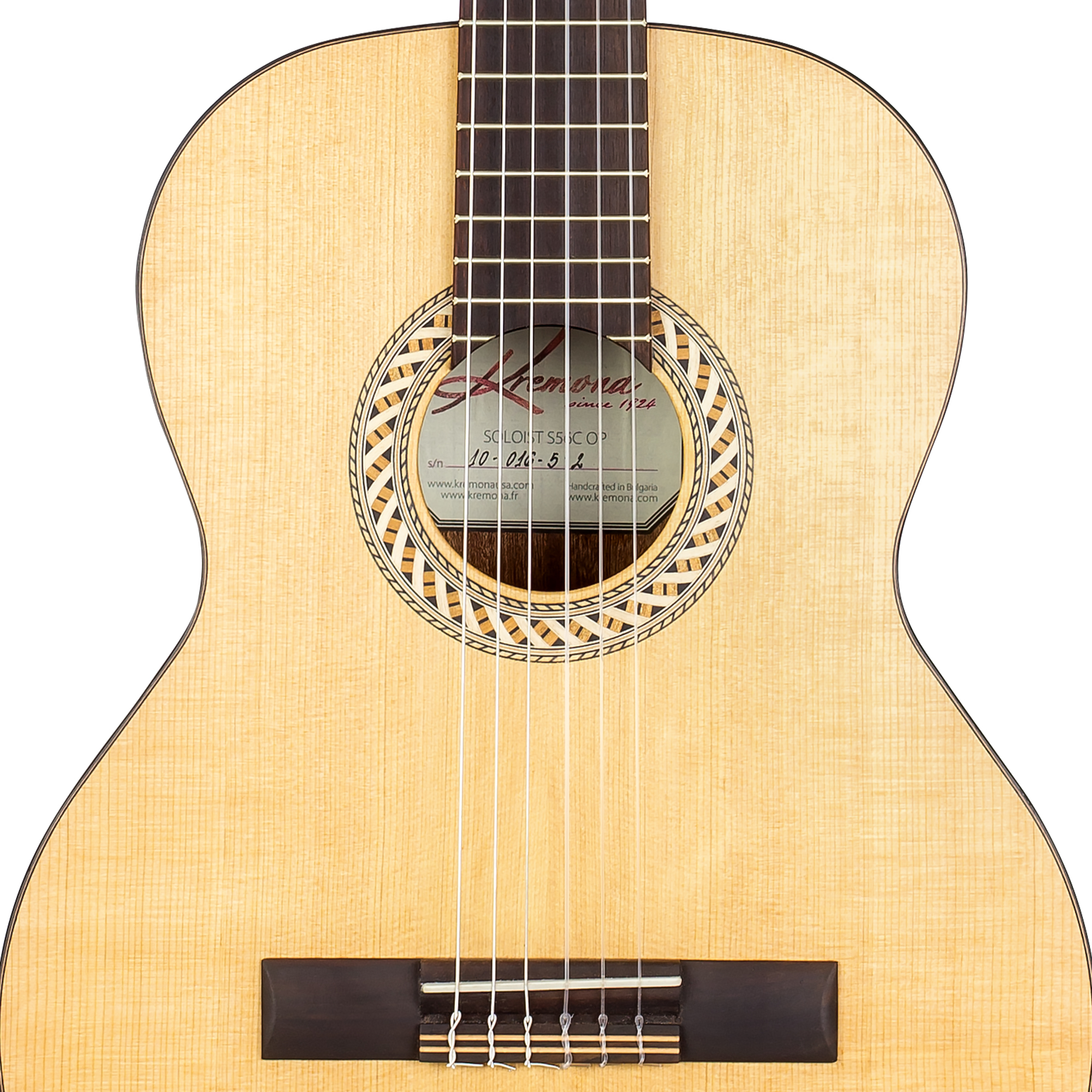 Kremona S56C handcrafted fractional 1/2 classical guitar with wood rosette and solid cedar top