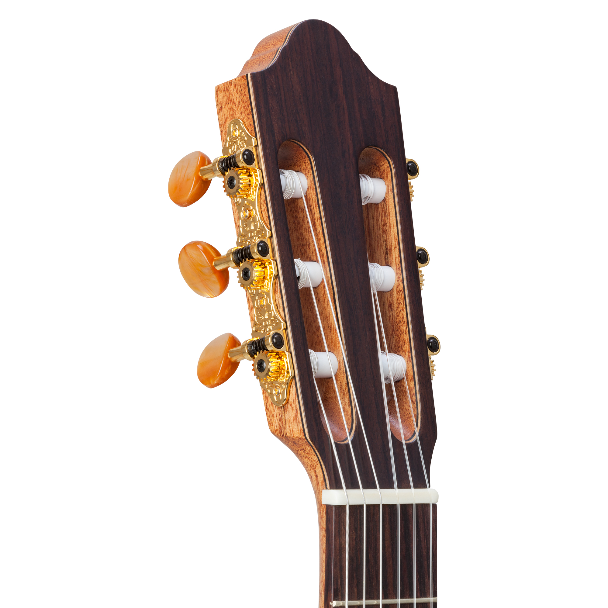 Kremona Sofia SC-T handcrafted concert classical guitar with gold tuners and amber buttons
