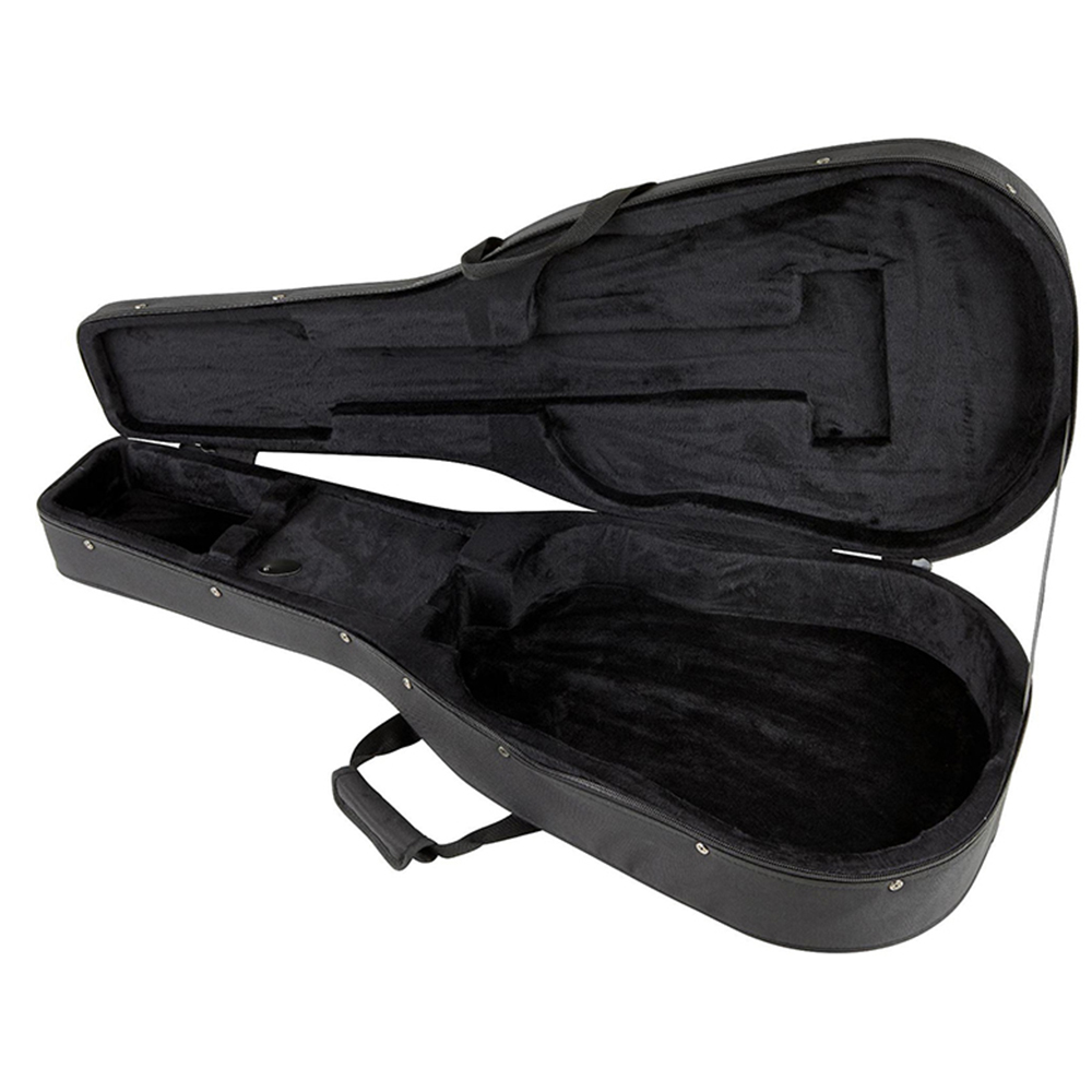 Kremona Polyfoam Case for dreadnought guitar with plush-lined black interior