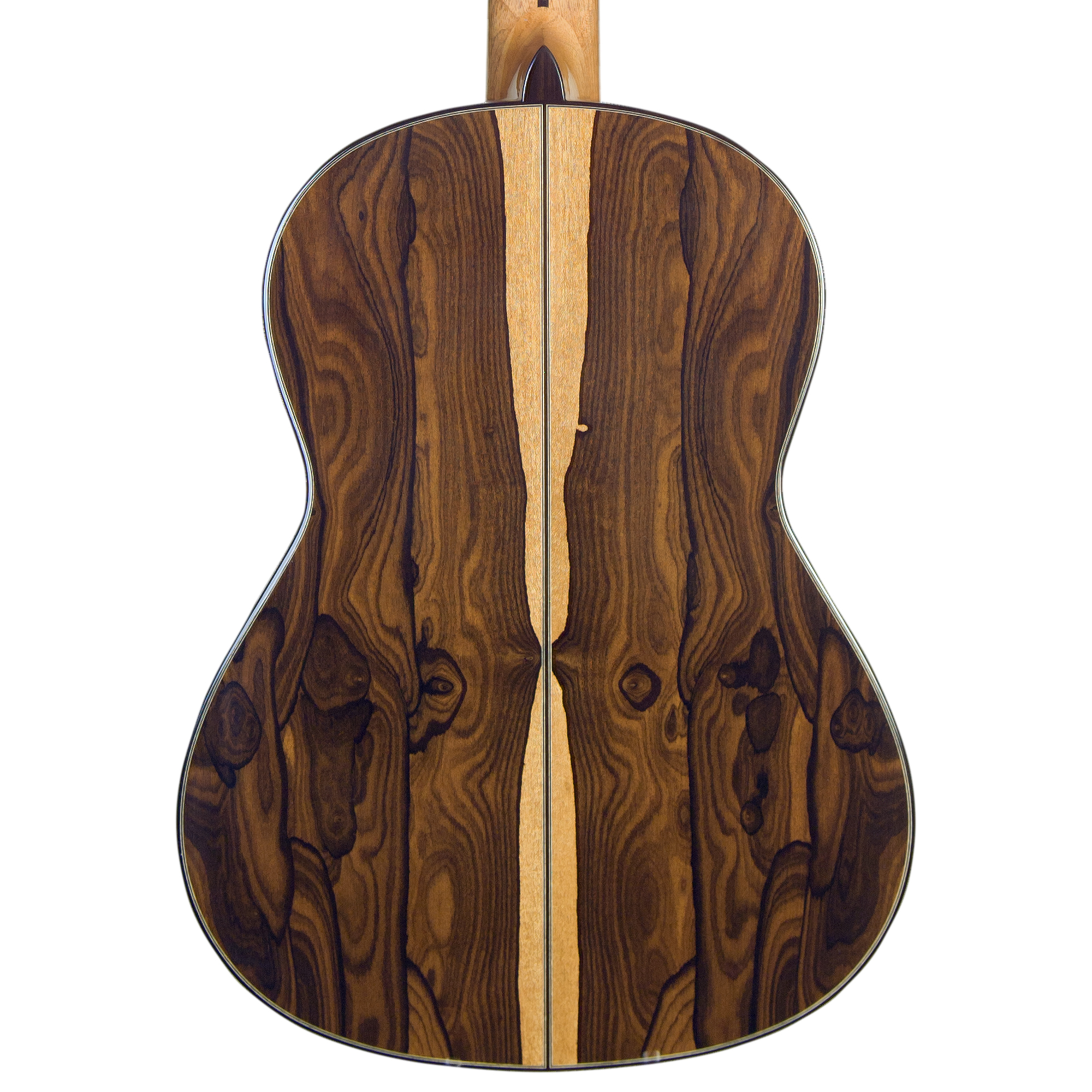 Kremona 100th Year Anniversary Spruce luthier-built classical guitar - back close-up - solid ziricote wood